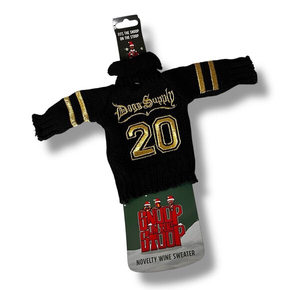 Snoop Dogg Wine Bottle Sweater Fits Snoop On The Stoop Black Gold Elf Shelf Gift - Picture 1 of 5